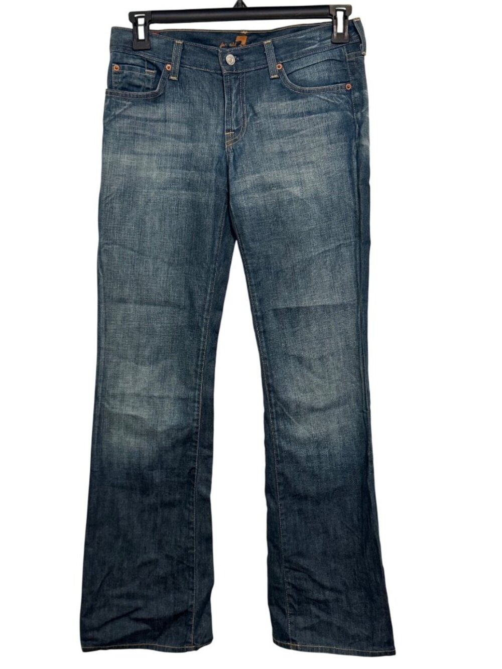 7 For All Mankind Womens Bootcut Jeans Size 29 Medium Wash Denim Made In USA